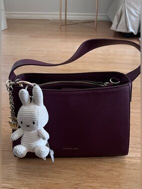 Burgundy Pebbled Leather Crossbody Bag